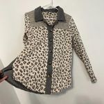 Umgee Cream Ivory Gray Colorblock Leopard Animal Oversized Shacket Shirt Jacket Photo 10