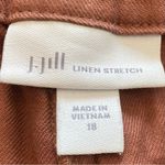 J. Jill Linen Blend Crop Pants WOMEN Size 18 Rust Zip Fly Stretch Formal Casual Brown Photo 3