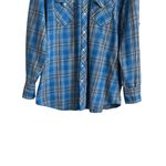 Wrangler Vintage  Mens Shirt Flannel Plaid Pearl Snap Cowboy Western‎ Rodeo Ranch Photo 7