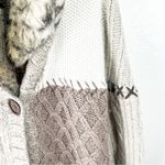 Chico's CHICO’S Wool Angora Rabbit Hair Cashmere Blend Faux Fur Collar Long Cardigan Photo 11