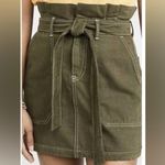Free People  Army Green Paper Bag Tie Waist Splendor in the Grass Skirt Size 12 Photo 0