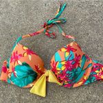 Aerie  Bridget Halter Orange Tropical Bikini Bra Top Sz 34C Photo 10