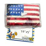 American Flag Sequin Beaded Bag Zip Coin Purse Tassel USA Fourth of July NWT Blue Photo 1