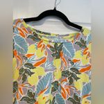L.L. Bean Signature Size M Rangeley Cotton Tee Scoop Neck Lemon Floral Tee Shirt Yellow Size M Photo 1