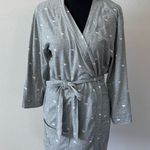 PINK Victoria Secret " I only Sleep In Pink" Grey and White DogRobe Extra Small Gray Size XS Photo 0