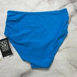 Coco reef  Women's High Waisted Fold Over Bikini Bottom Size M Shirred Blue New Photo 3