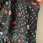 Ulla Johnson  Navy Blue Sleeveless Metallic Patterned Tiered Midi Dress Women's 2 Photo 8