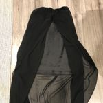 Bebe  Long Strapless Maxi Dress Black Small Pleated Open Leg Slit Photo 6