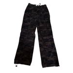 Wide Leg Cargo Pants Brown Camouflage Camo‎ Corduroy Cinch Bottom Parachute Y2K Size XS Photo 1