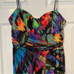 Bisou Bisou Bisou Michele Bohbot Abstract Multi color dress spaghetti straps 10 Photo 1