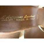L'Artigiano Lucchese Italy Tan Suede Leather Chunky Heel Sandals EU 40 US 9.5 Photo 2