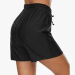 Bonneuitbebe Women's Swim Shorts High Waisted UPF50+ Bathing Suit Board Shorts with Pocket Drawstring Photo 1