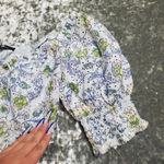 7 For All Mankind  Green Floral Eyelet Peasant Dress Size: S Photo 4