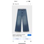 Mango  High-Rise Frayed-Hem Wide-Leg Ankle Jeans "Catherine" Culotte Size 6 Photo 2