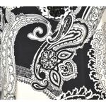 Multiples Ladies L Black & White Paisley Beaded Collar Blouse Top 3/4 Sleeve Photo 4