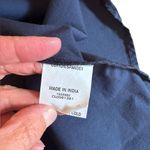 Eshakti  Cotton Poplin Trapunto Waist Midi Shirtdress Womens Large 12 Navy Blue Photo 8