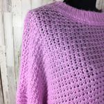 Chelsea28 Crewneck Open Knit Sweater Top Purple S Photo 3