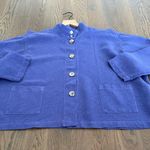 Vintage 90s Linen Blend Chore Coat Boxy Swing Jacket in Dusty Purple Size Large Photo 5
