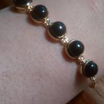 Black Onyx 18K Yellow Gold Plated Brass Boho Bracelet Photo 1