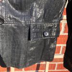 Neiman Marcus  Exclusive Reptile Embossed Leather Peplum Jacket Women’s size 6 Photo 4