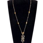 Dangle Clear Rhinestone Necklace 16" Unsigned Lobster Closure Photo 0