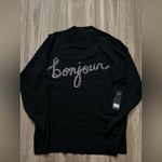 Karl Lagerfeld  PARIS crewneck sweater with Bonjour Size Medium $99 Photo 1