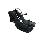 ALDO Y2K‎ VTG.  BLACK STRAPPY SQUARE TOE HEELS SANDALS SZ. 6 1/2. Photo 1