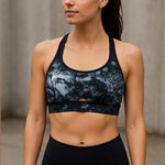 Love Of Ballet “Francoise Floral” Racerback Sports Bra L – Black Marble Blue Size M Photo 0