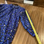 Ann Mashburn  Animal Print blue Leopard Popover cotton long sleeve mini Dress XS Photo 4