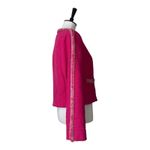 CAbi Blazer Tweed Ballroom Cropped Collarless Hot Pink Women’s Size Medium Photo 3