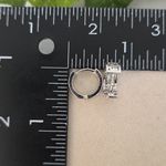 Small White Gold Filled Huggie Hoop Earrings Greek Key Design Silver Photo 5