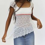 Urban Outfitters  Kimchi Blue Penelope Lace Keyhole Back Asymmetric Top Photo 2