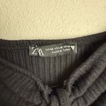 ZARA  Women‎ Size Medium Black Crop Knit puffy sleeves Shirt Photo 1