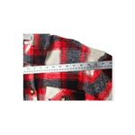 Veveret Plaid Button Down Shacket Women's Small Red Black Buffalo Check Photo 3