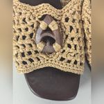 Brother Vellies Women's Aquarius Clogs Sz 5 slip on heel crochet boho wooden Brown Photo 6