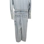 RETROFETE Russo Wide Leg Jumpsuit Light Wash Denim Utility Cargo Long Sleeve XXS Blue Photo 7