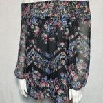 AB Studio  Off the Shoulder Floral Chevron Top (M) Photo 0