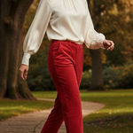 Rsvp  By Talbot Red Velour Pants Size 8 Photo 0