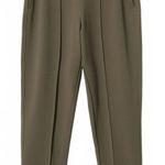 Mango Seam Detail Ankle Jogger Pants Khaki Green NWT Size Small Photo 0