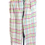 Cashmere Plaid Rainbow Candy Colorful Boho Rectangular Plaid Fringe Scarf Pink Photo 2