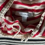 Max Mara  Silk Linen Blend Turtle Neck Striped Blouse Photo 6