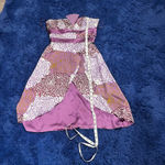 IvaNova Boutique Floral Strapless Dress in Purple and White Size 4 Photo 6