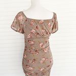 No Comment Floral stretch ruched summer dress Size Small NEW Photo 2