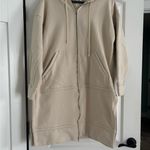 Athleta Beige Hooded Longline Jacket Photo 0