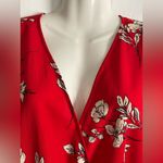 Kaileigh  Red Floral Wrap Blouse Photo 2