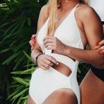 White One Piece Bathing Suit Size 6 Photo 0