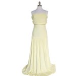LIONESS  Field of Dreams Maxi Dress Lemon Butter Yellow Off Shoulder Pleated M Photo 9