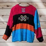 Allure Blazer Jacket Womens 2X Embroidered Colorblock Artsy Vintage Coogie Style Photo 3