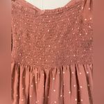 Japna  Women's Mauve Viscose V-Neck Polka Dot Ruffle Cap Sleeve Peplum Top Size M Photo 3