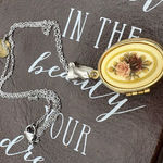 Floral Vintage Locket Necklace Mixed Metals Gold Photo 0